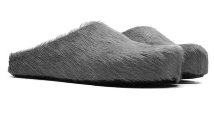 MARNI FUCHSIA LONG HAIR-FUSSBET SABOT SLIPPERS 2412208