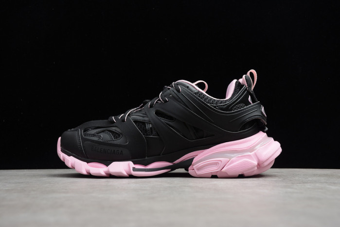 bl track led trainers sneaker black pink 10605