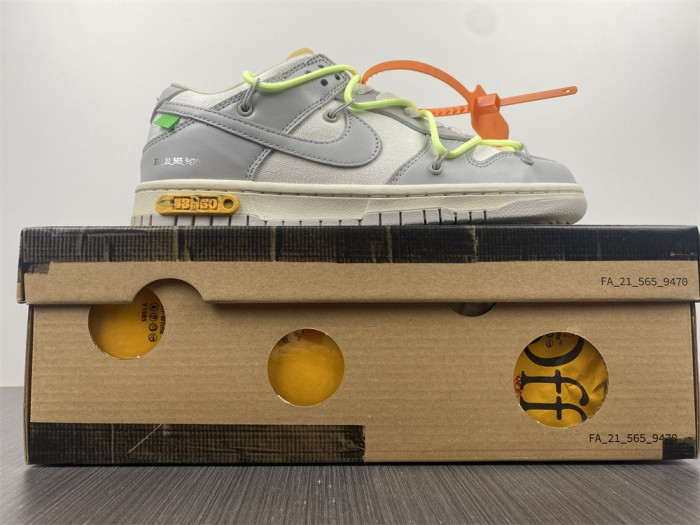 nike dunk low off-white lot 43 dm1602-128