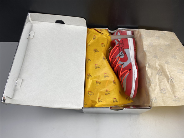 nike dunk low off-white university red - ct0856-600