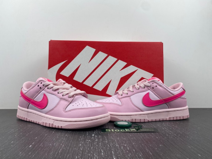 nike dunk low gs triple pin dh9765-600