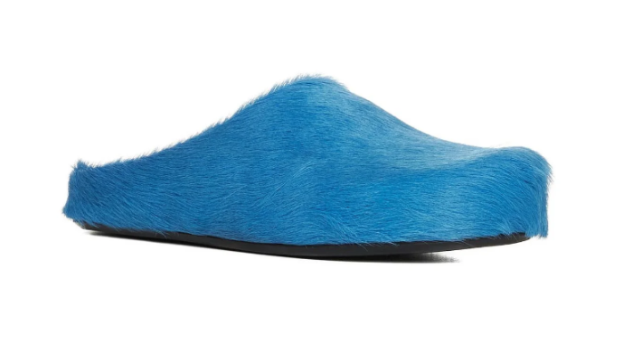 MARNI FUCHSIA LONG HAIR-FUSSBET SABOT SLIPPERS 2412203