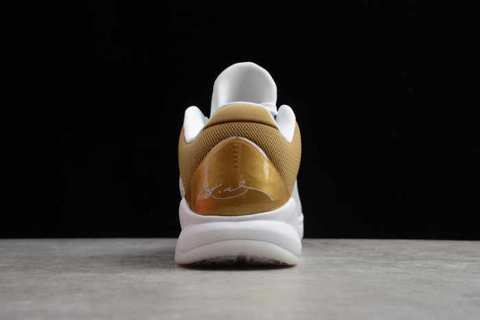 zoom kobe 5 big stage home white/metallic gold 386429-108